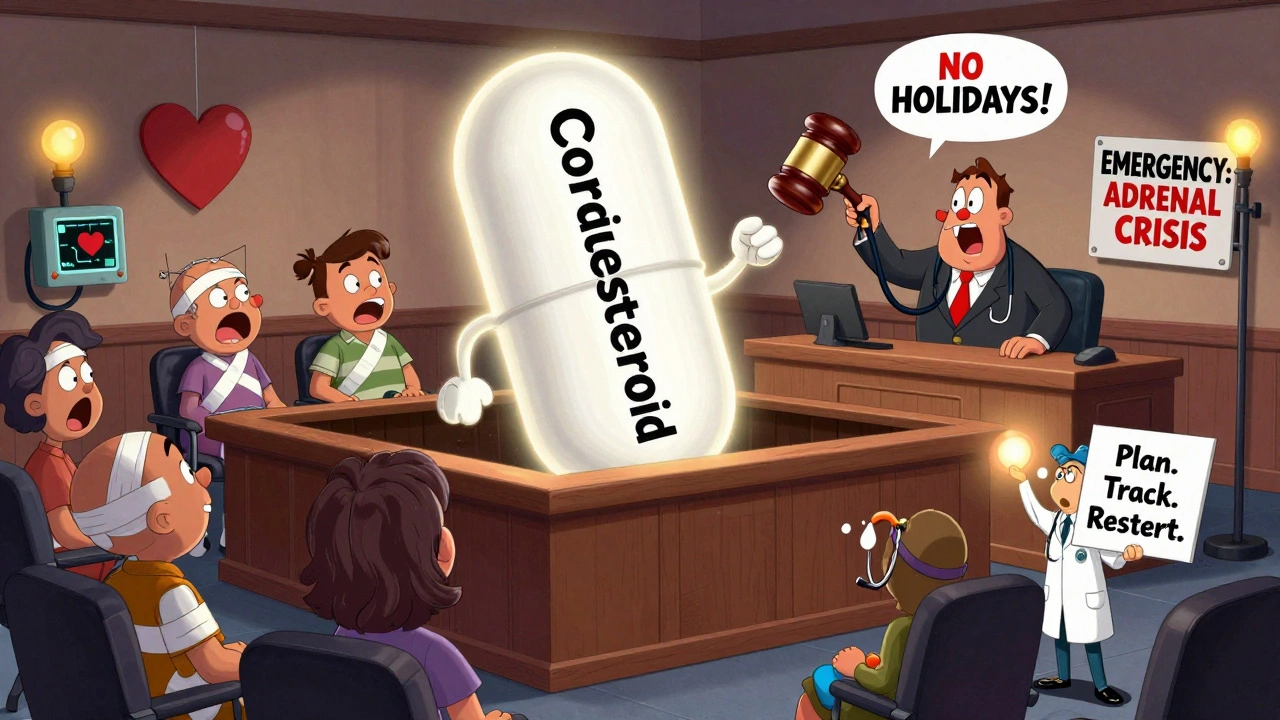Giant pill on trial for being dangerous to stop, with patients in medical distress and a judge declaring no holidays.