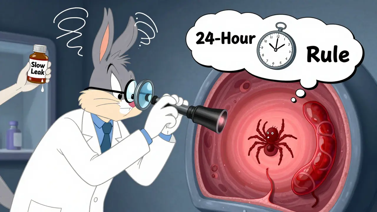 A doctor examines a glowing vascular lesion in the colon with a colonoscope while a pale patient shows signs of anemia.