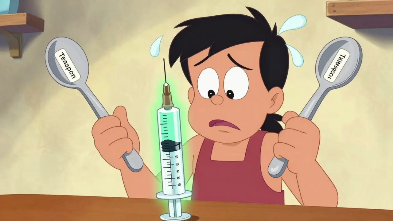 Parent confused by measuring spoons vs syringe dose