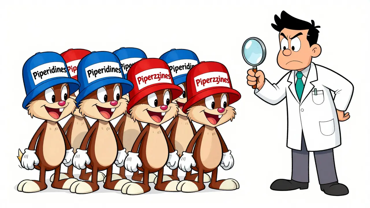 Anthropomorphic drug classes showing cross-reactivity